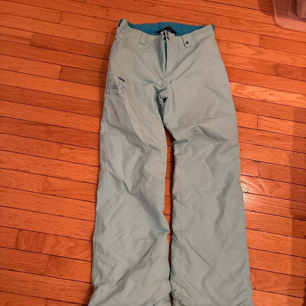 Under Armour Youth Large ColdGear Storm Insulated Ski Snow Pants Light Blue